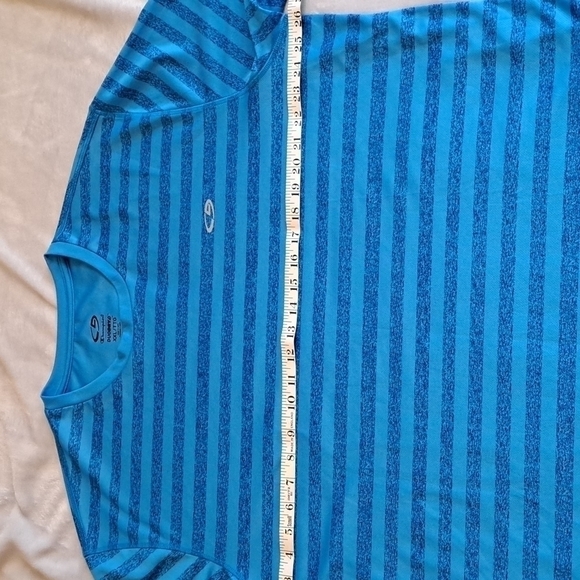 Champion Duo Dry Tee | Teal Striped | XXL | New No Tag - Picture 6 of 6